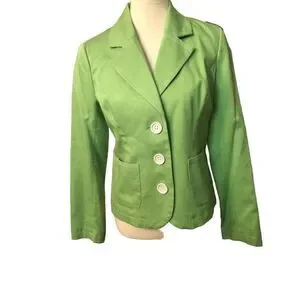 Career wear Charter Club lime green textured blazer size 8